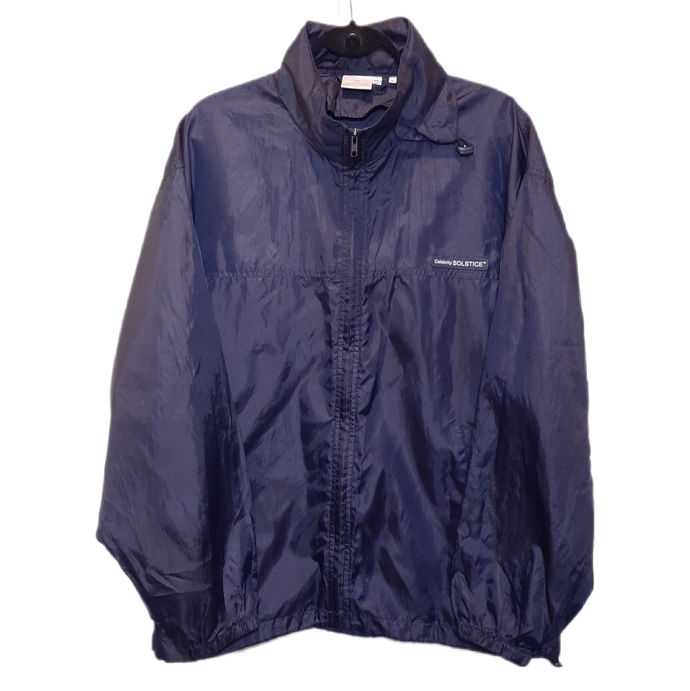 Celebrity Solstice Cruise Line Windbreaker Jacket Mens Size Large Blue Full Zip